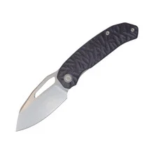 TacKnives Magnificent Beast Folding Knife Black G10 Handle Stonewashed 14c28n Blade