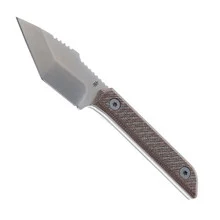 TacKnives Mini Marlin Fixed Blade Knife Brown Micarta Handle 14C28N Plain Edge Satin Finish