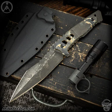 TAS Knives Fixed Blade: Urban Intruder - Acidwashed/Titanium