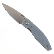 Three Rivers ATOM Linerlock Tumbled MagnaCut Blade Blue Denim Micarta 3D Contoured Lizard Skin Scales DLR-ATM-MIC-LS