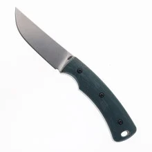 Three Rivers TagAlong Fixed Blade MagnaCut Blade Forest Green G10 Handle Taco Leather Sheath