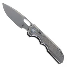 Ticonic Knives Ticonic1Folding Knife Textured Titanium Handle M390 Blade Top Liner Lock J0102