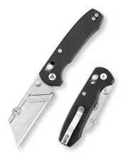 Trivisa Puppy-BG Folding Knife Black G10 Handle SK5 Plain Edge Stonewash Finish