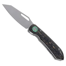 TwoSun Folding Knife Titanium/Carbon Fiber Handle M390 Plain Edge TS587-M3-CF