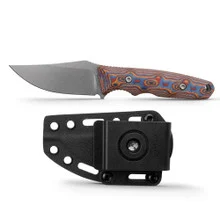 Vosteed H-Back Fixed Blade Knife Copper Raindrop Micarta Handle Nitro-V Clip Point Plain Edge Stonewash Finish D0406