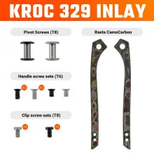 Vosteed Kroc 329 Inlay Kit Rasta Camo Carbon Inlay w/Hardware W0203