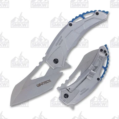 WarTech Assisted Tactical Folding Knife 3.25in Wharncliffe Blade Sliver NTPWT381SL