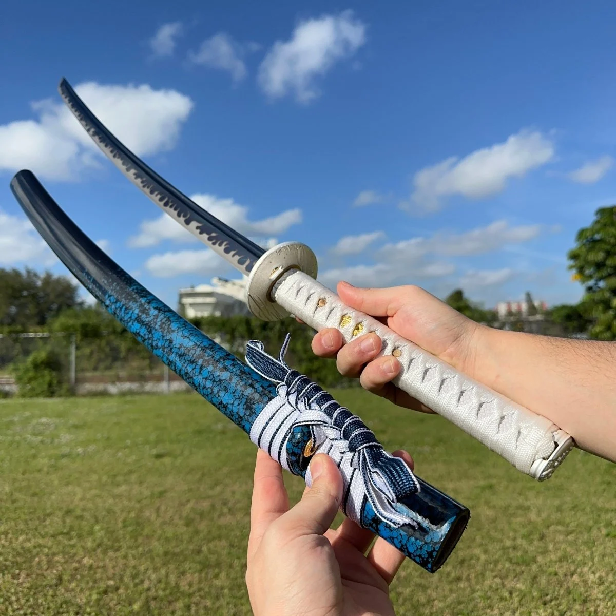White Fire Hand Forge Katana Sword