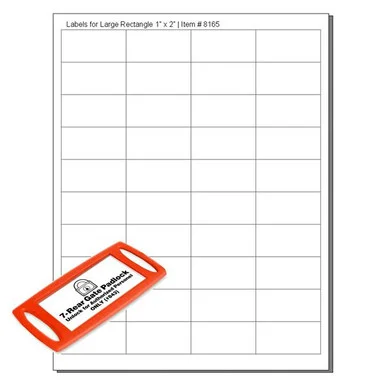 WHITE Labels For 8165 LARGE Rectangle Tags - 40 Labels to a Sheet - Pack of 12 Sheets