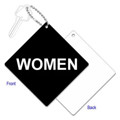 Womens Restroom Key Tag - Large Diamond