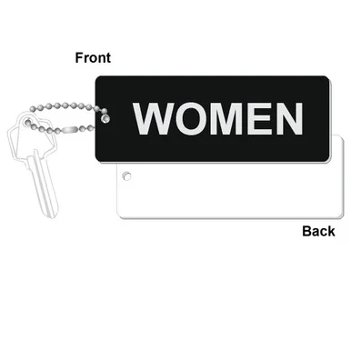 Womens Restroom Standard Rectangle Engraved Key Tag Text Only