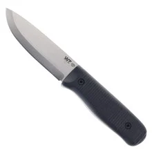 Work Tuff Gear Forester III Fixed Blade Knife Black G10 Handle K329 Plain Edge Satin Finish Black Kydex Sheath