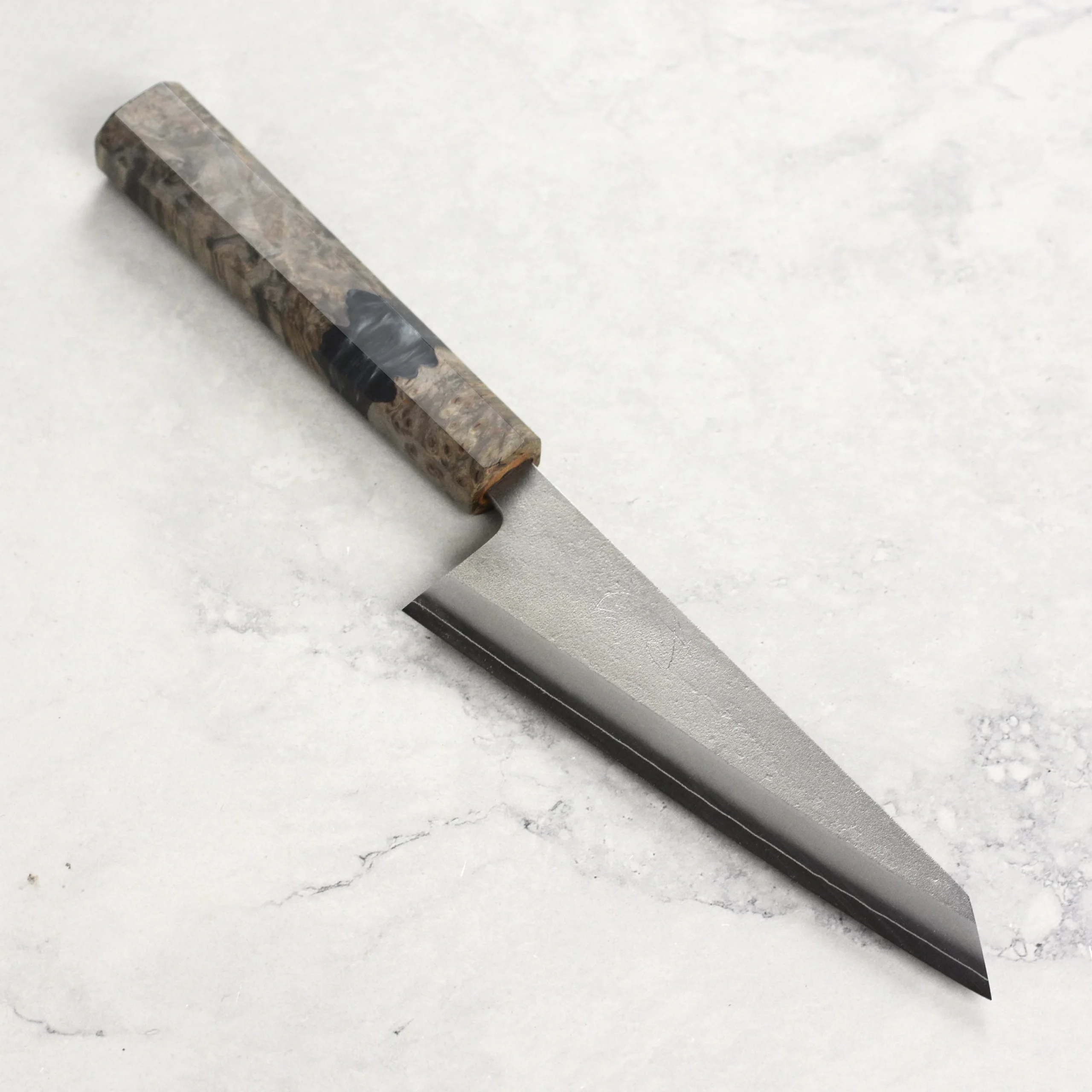 Yoshikane SKD Nashiji Stainless Clad 5.9" Honesuki, Stabilized Birch