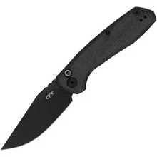 Zero Tolerance Auto Knife Black Canvas Micarta/Titanium Handle Cru-Wear Plain Black Blade ZT0512BLK