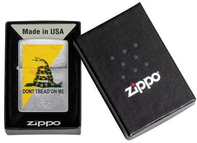 Zippo Lighter Dont Tread on Me Brushed Chrome ZP48118